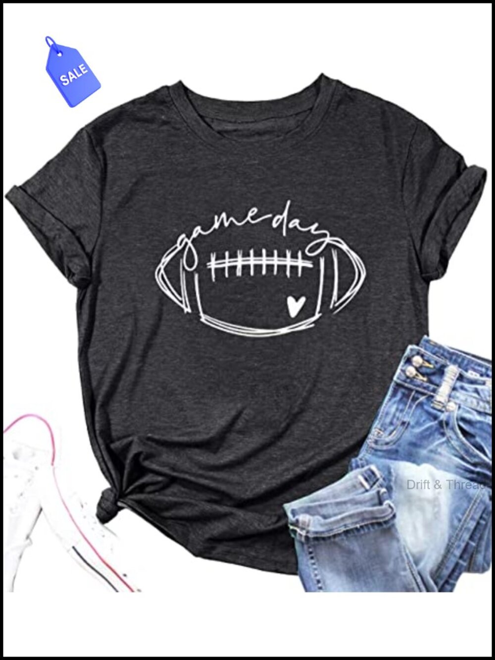Womens Game Day Football Mom Tee Short Sleeve Casual T-Shirt